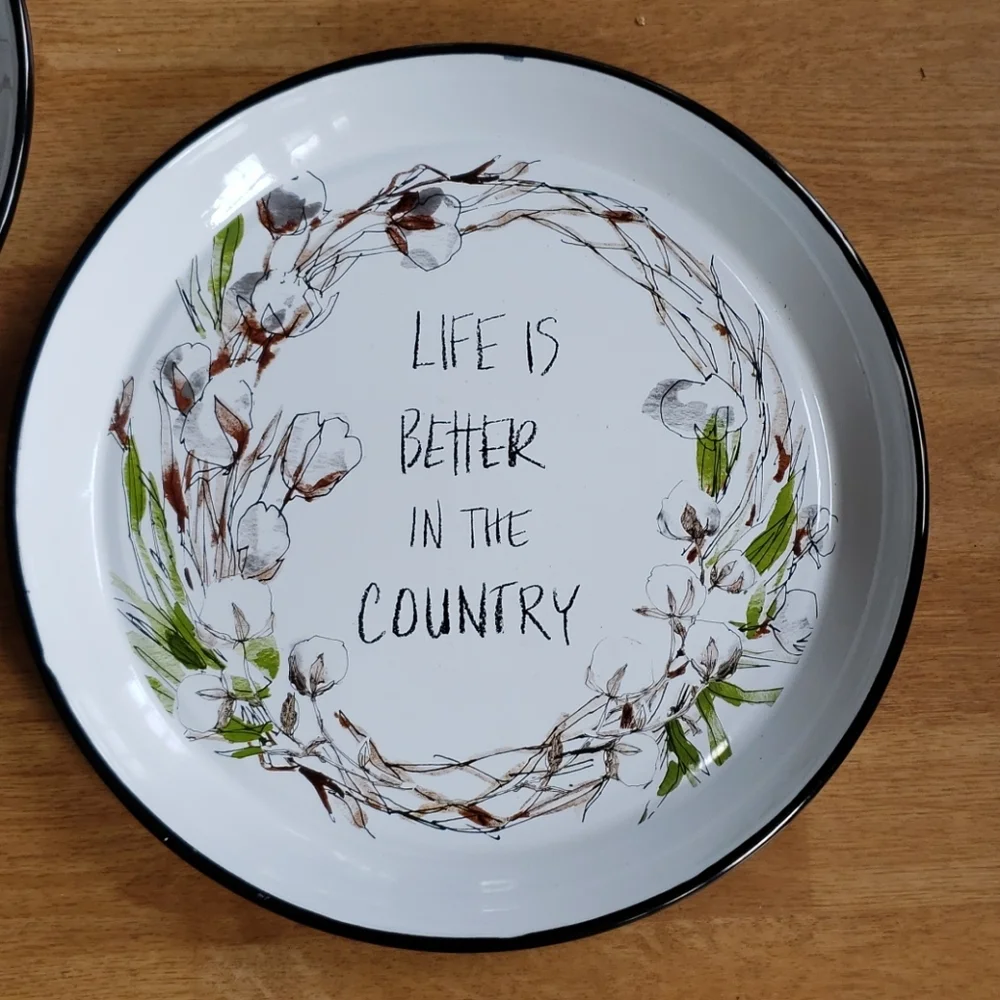Enamel tray wall decor farmhouse decor set of 2
